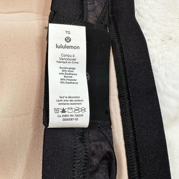 lululemon athletica Sheer Black Leaf Pattern Bralette-no tag but never been used - Picture 5 of 7